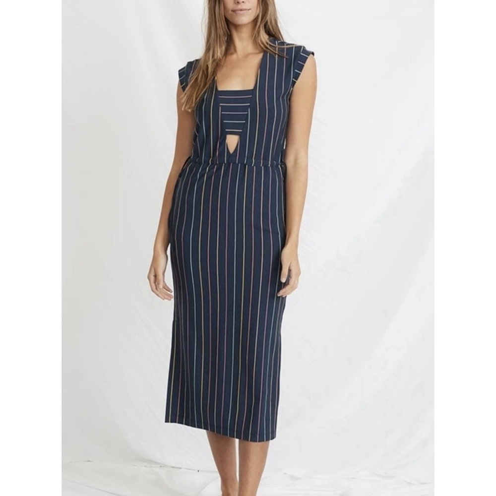 Marine Layer Maxi Dress Size Medium Roxanne Pockets Missing Drawstring Cotton